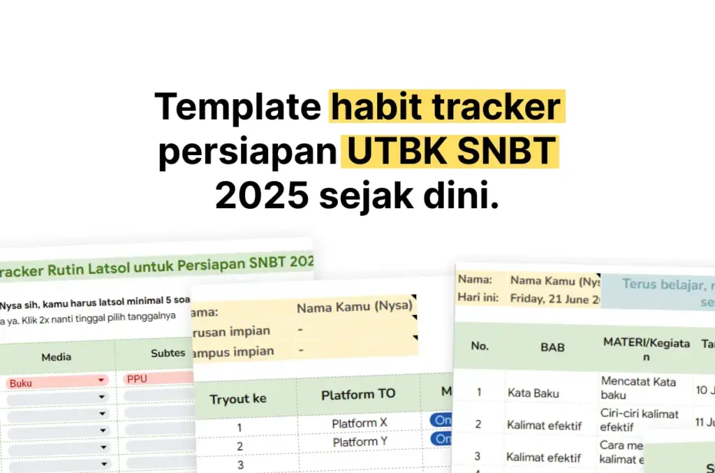 Template habit tracker persiapan UTBK SNBT