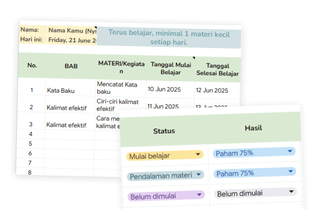 Tracker belajar materi